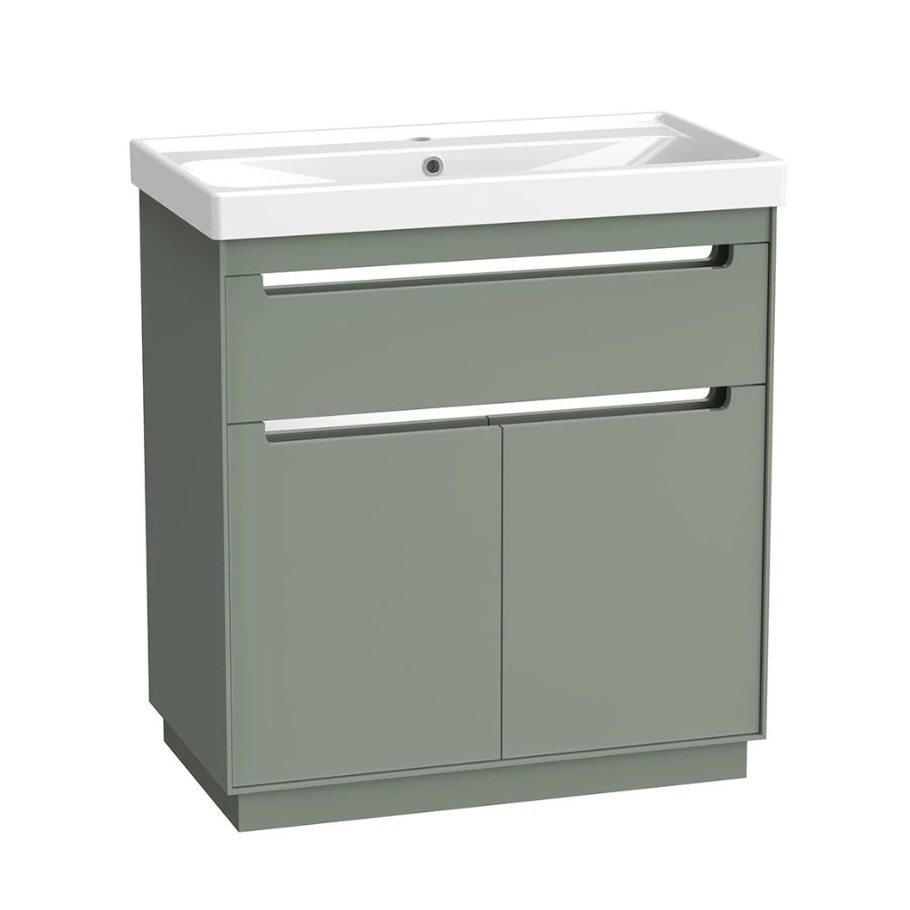 Cut out image of the Tavistock Acumen 800mm Laurel Green Freestanding Vanity Unit & Basin